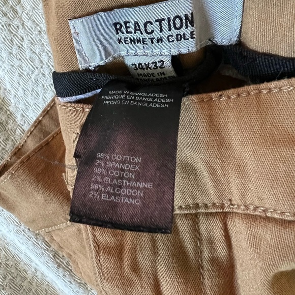 Kenneth Cole Reaction mens tan chino pants size 34x32 - Picture 3 of 3